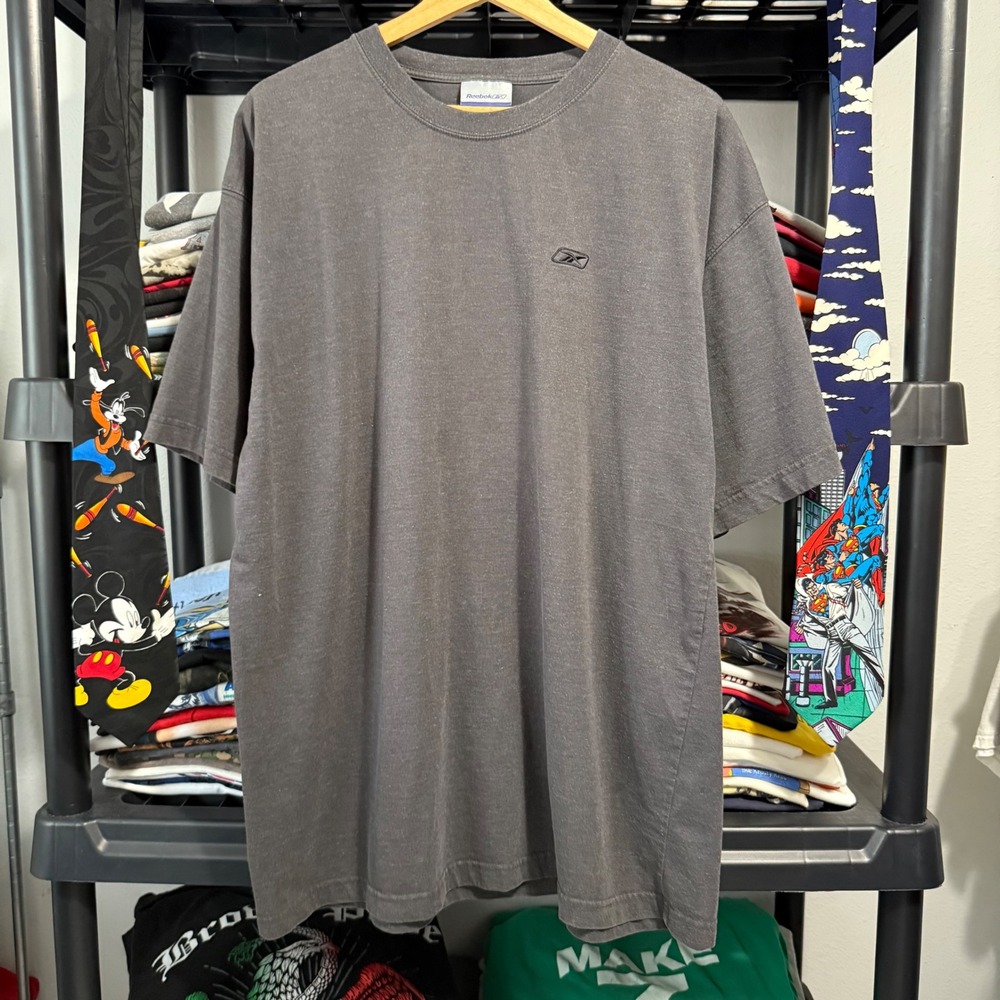 Reebok T-Shirt Small Embroidered Logo XL Gray Y2K Light Marks